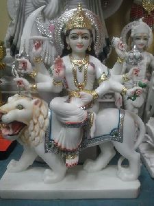 Marble Painted Durga Maa Statue