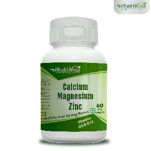 Health Veda Organics Calcium Magnesium Zinc with Vitamin D3 and Vitamin B12 (60 vegetarian Capsules)