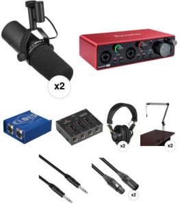 Shure SM-7B Podcasting Microphone Kit With Focusrite Scarlett 2i2 Audio Interface & Multiple Accessories