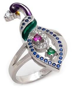 CZ Multicolor Peacock Ring