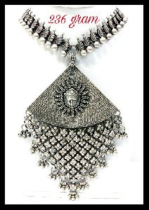 Oxidised Silver Ethnic Exclusive Neck Piece