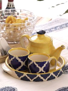 Ceramic Multicolor Tea Set