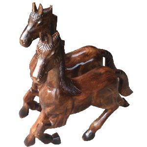 Antique Handmade Wooden Running Horse