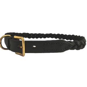 Braided Leather Rope Dog Collar