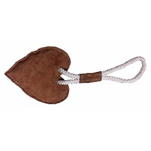 Heart Shaped Leather Dog Toy