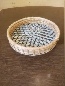 Mother of Pearl Round Serving Tray