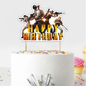 Player Unknown Battle Ground Happy Birthday Cake Topper(PUBG)