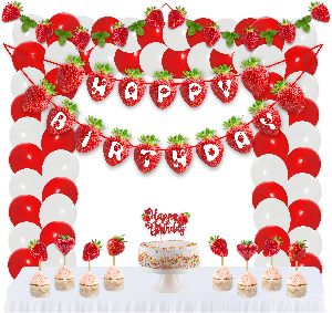 Real Strawberry Birthday Decoration