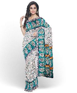 Green Crepe Jacquard Saree