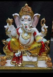 Marble Lord Ganesha Sitting Statue