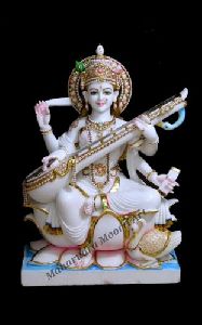 Marble Saraswati Mata Statue