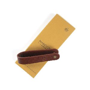 MANOGYA Personalized Premium Brown U Loop PU Leather Key Chain