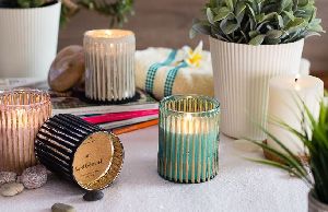 Striped Sunset Scented Jar Candles