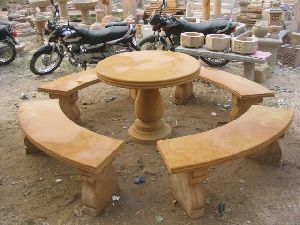 Granite Table and Bench