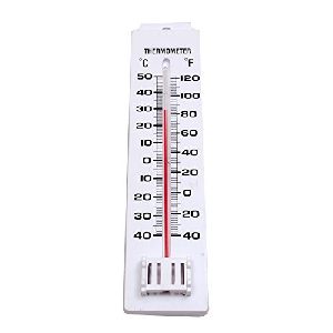 Kitchen and Patio Wall Thermometer Office Round Accurate Readings for Home Pool 12 Inch Garage Bjerg Stainless Steel Wall Thermometer Silver 
