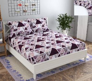 maroon triangle 108x108 inch supersoft glace cotton king size double bed bedsheet