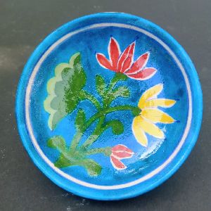 Heritage India  /Blue Pottery Wall Hanging Plates Size 4&amp;quot; Inches BPWHP-003