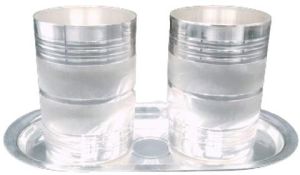 1018 Silver Plated Tray Glass Set