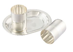 1021 Silver Plated Tray Glass Set