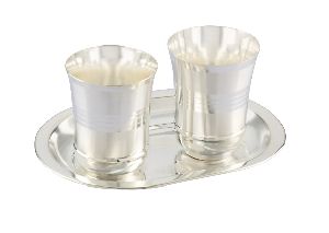 1022 Silver Plated Tray Glass Set