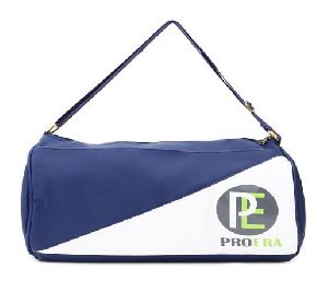 Blue and White Duffle Bag