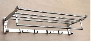 SS Square Folding Towel Rack With Hook Patti