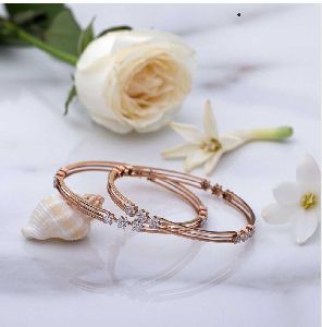 Party Wear Real Natural Diamond Studded Bangles