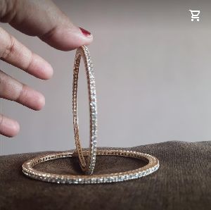 Real Diamond Single Line Bangles