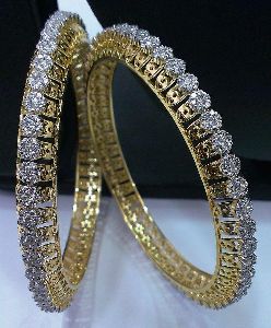 Real Diamonds Bridal Wear Studded Pacheli Bangles