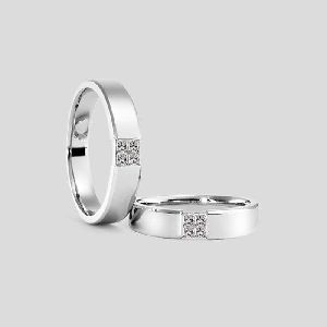 Unisex Engagement Princess Couple Real Diamond Ring
