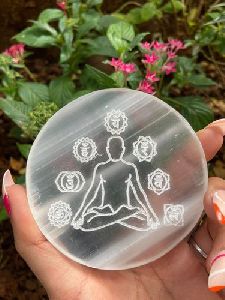 Carved Selenite Plate