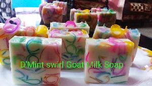 D Mint Swirl Goat Milk Soap