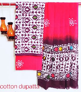 Hand block print dress material