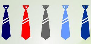 White Step School Tie