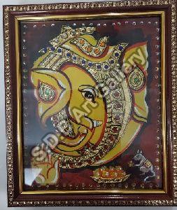 8X9 Inch Ganesh Ji Tanjore Paintings
