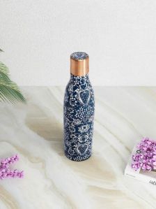 Printed Blue Copper Water Bottle, Storage Capacity : 950 Ml