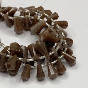 Chocolate Moonstone 13-14mm Drop Shape Faceted Stone Beads