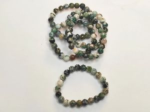 Moss Agate 8 to 8mm Handmade Crystal Stone Beads