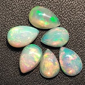 Natural Ethiopian Opal Pear Multi Rear Shape Loose Gemstone