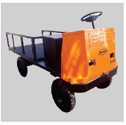 4-Wheel Platform Truck With Removable Side Railing and Rubberised Mat