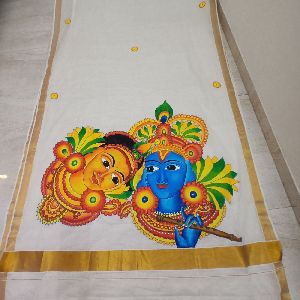 radhkrishna mural saree