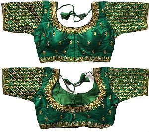 Women's MultiColor Gold Embroidery Sequance Zari work Readymade blouse
