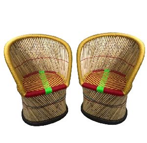 Handcrafted Bamboo Chairs Mudha/Muddha (Set Of 2) Extra Large Size