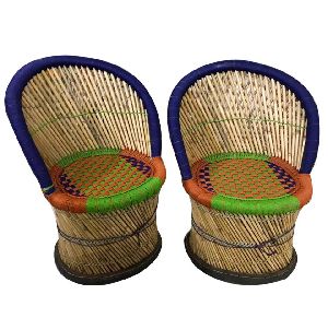Handicraft Cane Bamboo chairs for outdoor/indoor use (set of 2)-medium