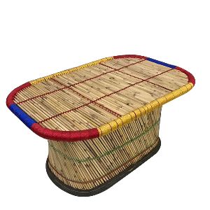 Multicolor Rectangular Natural Bamboo Table Handcrafted XL-size