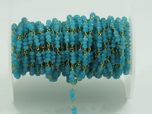 Apatite Crystal 3 MM Beaded Rosary Chain