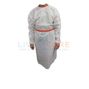 Disposable Gown with Red Colour Belts