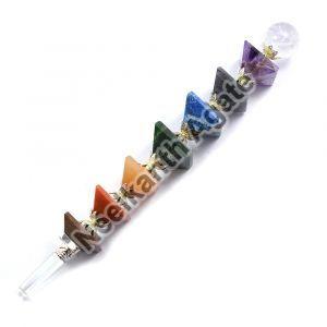 Seven Chakra Agate Stone Pyramid Stick