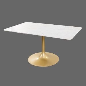 Plain Marble Top Dining Table, Size : 60x33x30 Inch