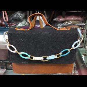 Denim &amp;amp;amp;amp; faux leather box sling bag